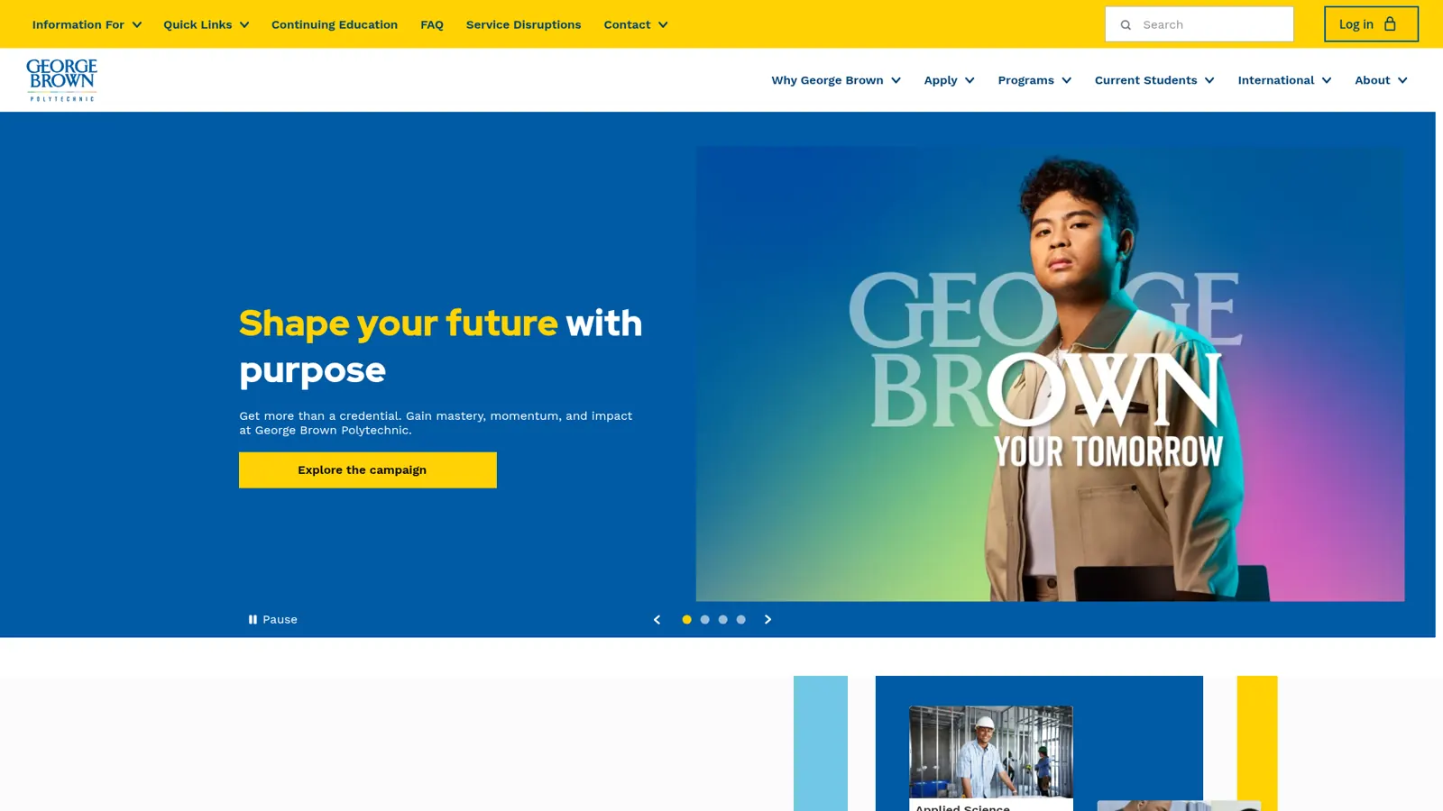 George Brown College website built by DoodleWeb